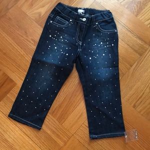 NWT, Microbe Denim Jeans with Crystals, Sz 2 (yo)